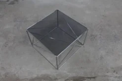 Table basse par max Sauze collection Isocèle 1970 plateau verr