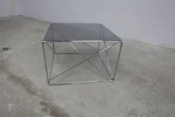 Table basse par max Sauze collection Isocèle 1970 plateau verr