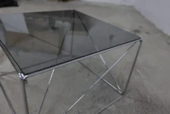 Table basse par max Sauze collection Isocèle 1970 plateau verr
