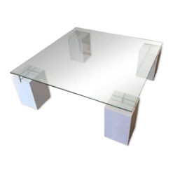 Table basse Roche Bobois - modèle Ténéré - Verre - 140 x 140