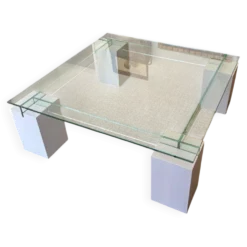 Table basse Roche Bobois - modèle Ténéré - Verre - 140 x 140