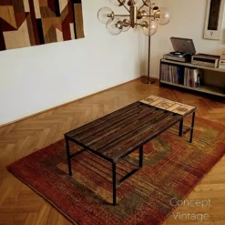 Table basse Roger Capron en céramique et bois – Circa 1960