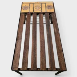 Table basse Roger Capron en céramique et bois – Circa 1960