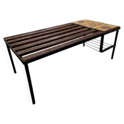 Table basse Roger Capron en céramique et bois – Circa 1960