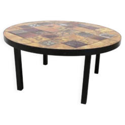 Table basse ronde céramique de Jean Gregorieff