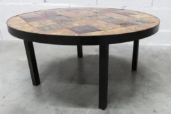 Table basse ronde céramique de Jean Gregorieff