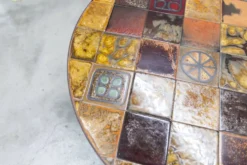Table basse ronde céramique de Jean Gregorieff