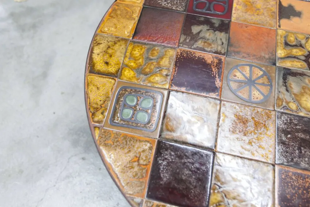 Table basse ronde céramique de Jean Gregorieff