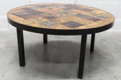 Table basse ronde céramique de Jean Gregorieff