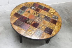 Table basse ronde céramique de Jean Gregorieff