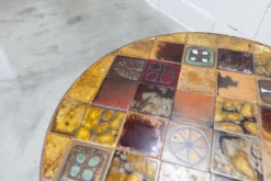Table basse ronde céramique de Jean Gregorieff
