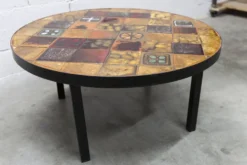 Table basse ronde céramique de Jean Gregorieff