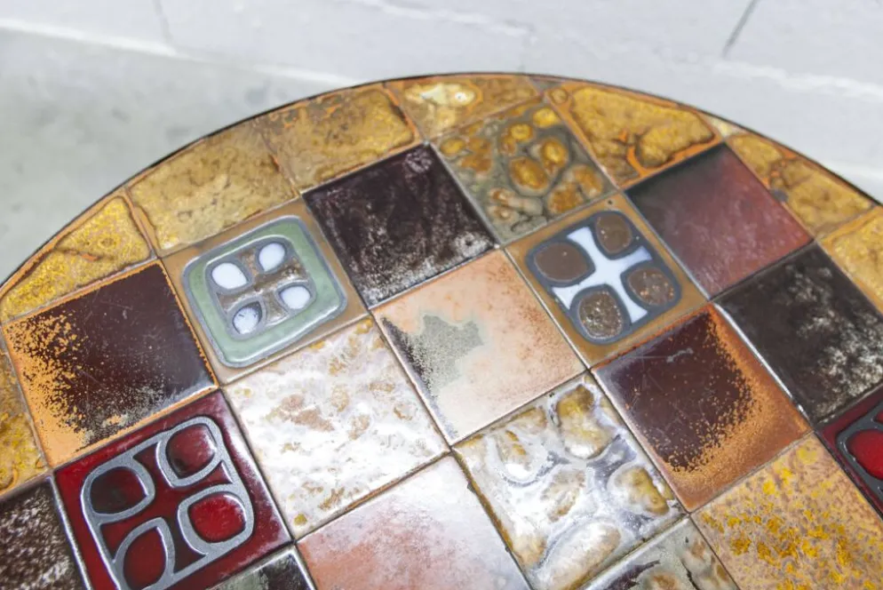 Table basse ronde céramique de Jean Gregorieff