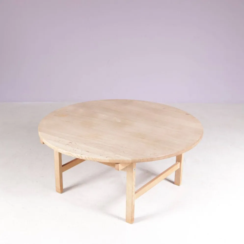 Table basse ronde des années 1960 par H. J. Wegner pour Andreas Tuck Danemark