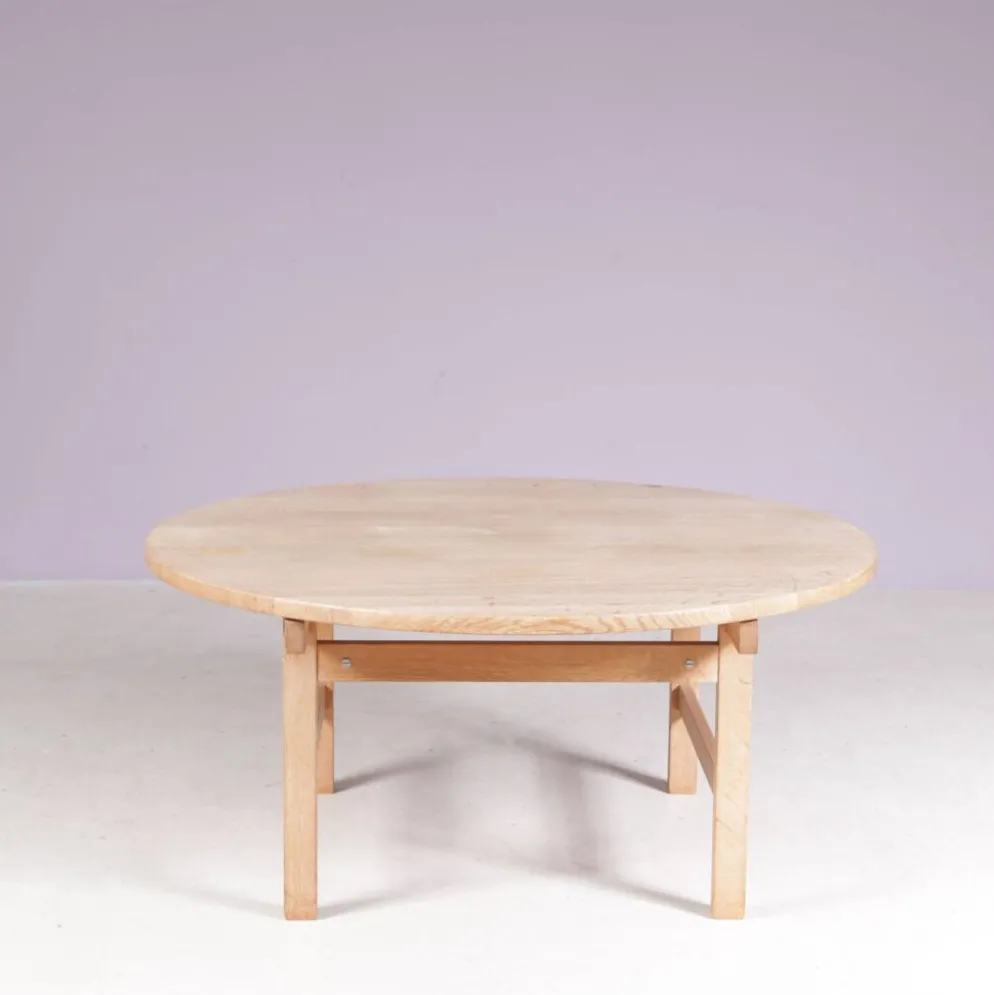 Table basse ronde des années 1960 par H. J. Wegner pour Andreas Tuck Danemark