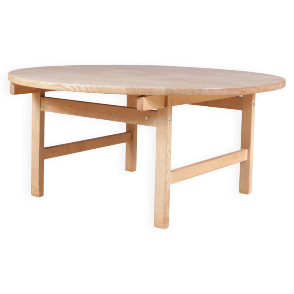 Table basse ronde des années 1960 par H. J. Wegner pour Andreas Tuck Danemark
