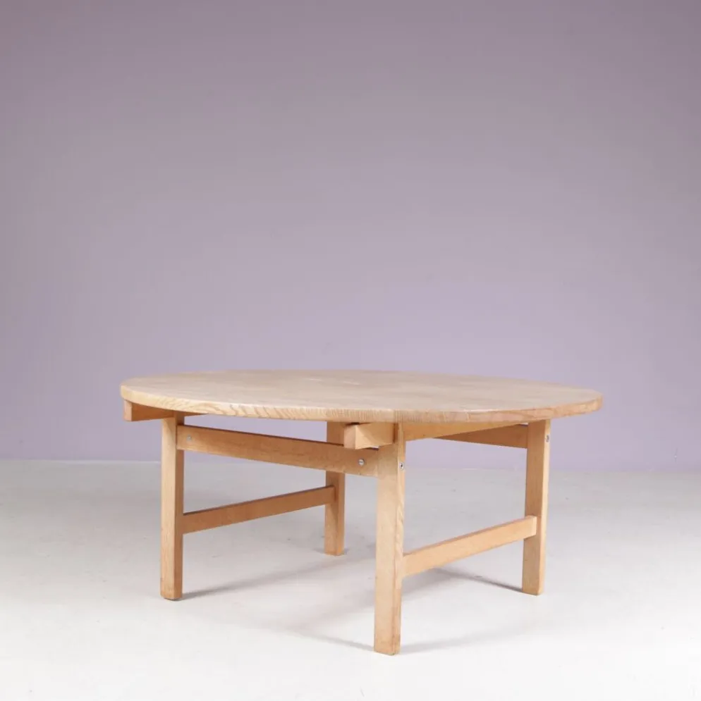Table basse ronde des années 1960 par H. J. Wegner pour Andreas Tuck Danemark