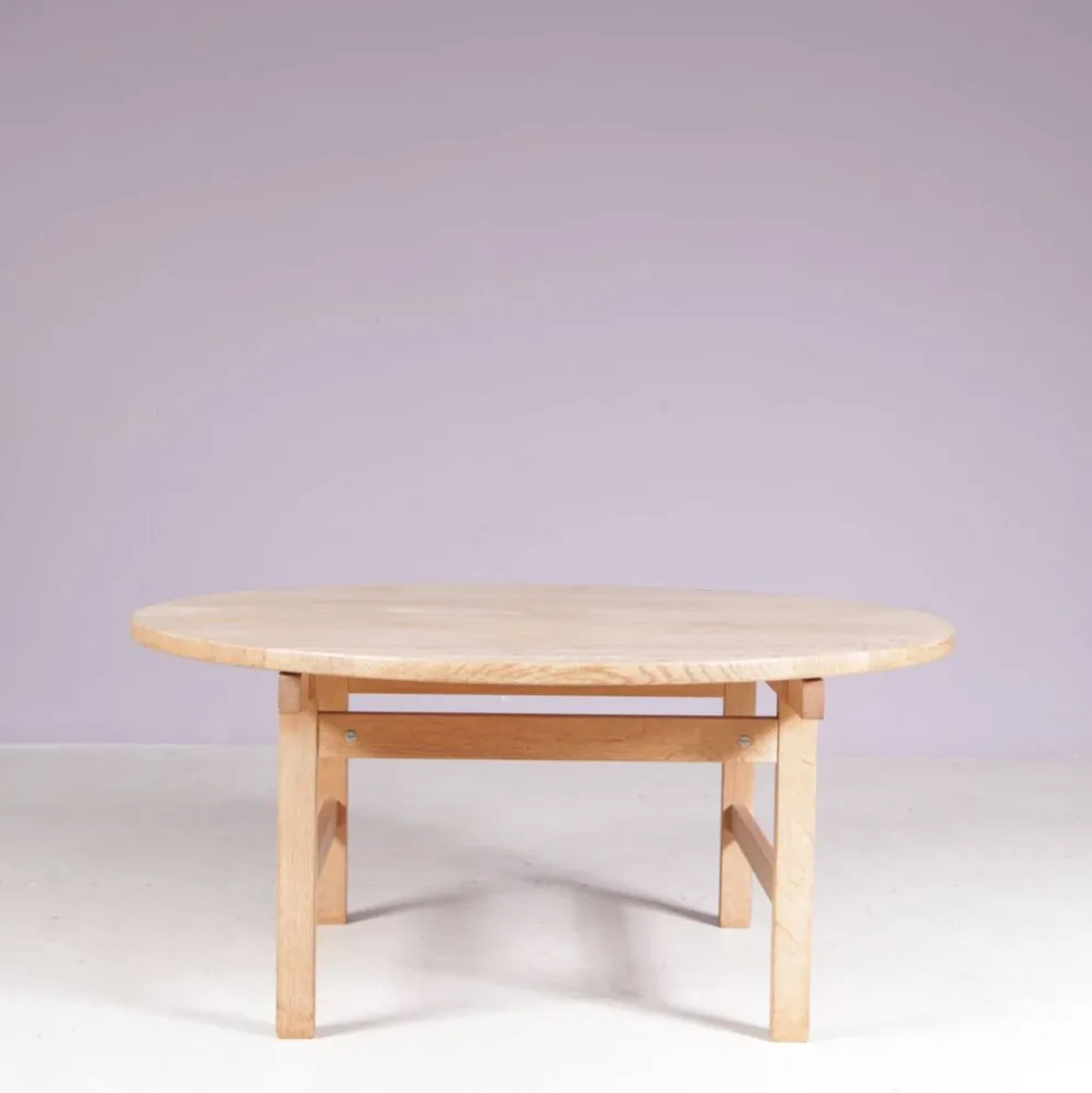 Table basse ronde des années 1960 par H. J. Wegner pour Andreas Tuck Danemark