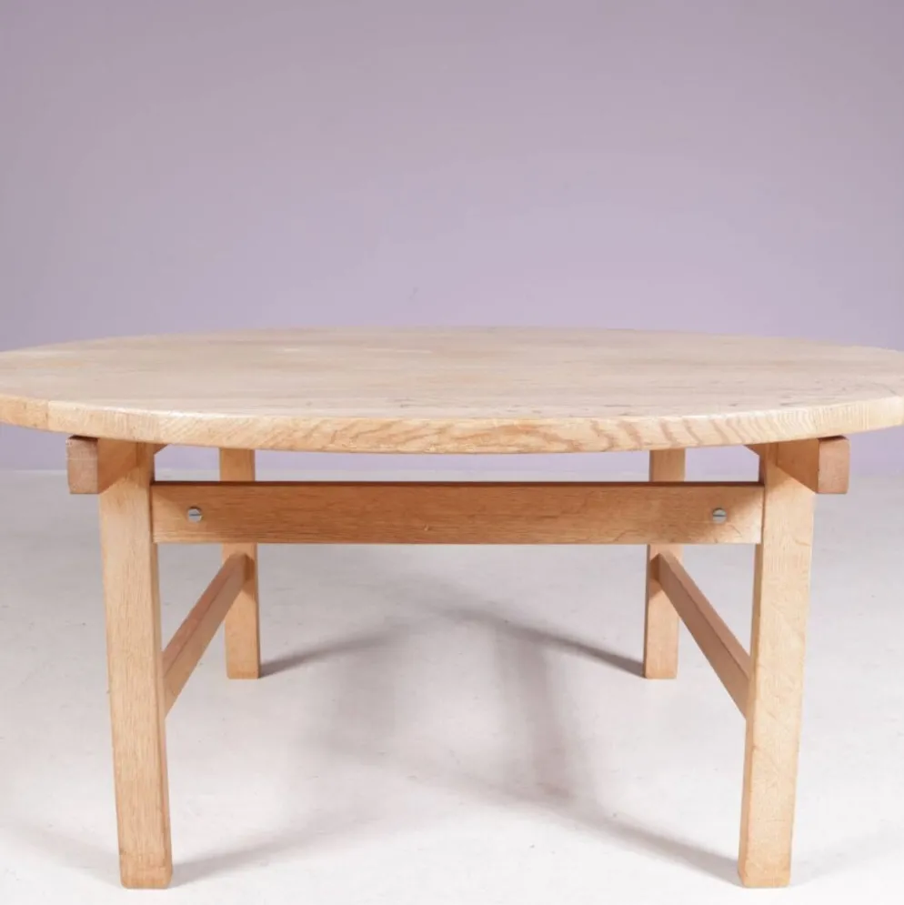 Table basse ronde des années 1960 par H. J. Wegner pour Andreas Tuck Danemark
