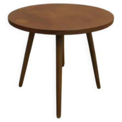 Table basse ronde en teck, années 1960