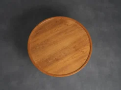Table basse ronde en teck moderne scandinave, Danemark, années 1960