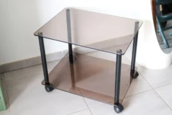 Table basse à roulette en verre trempé erard