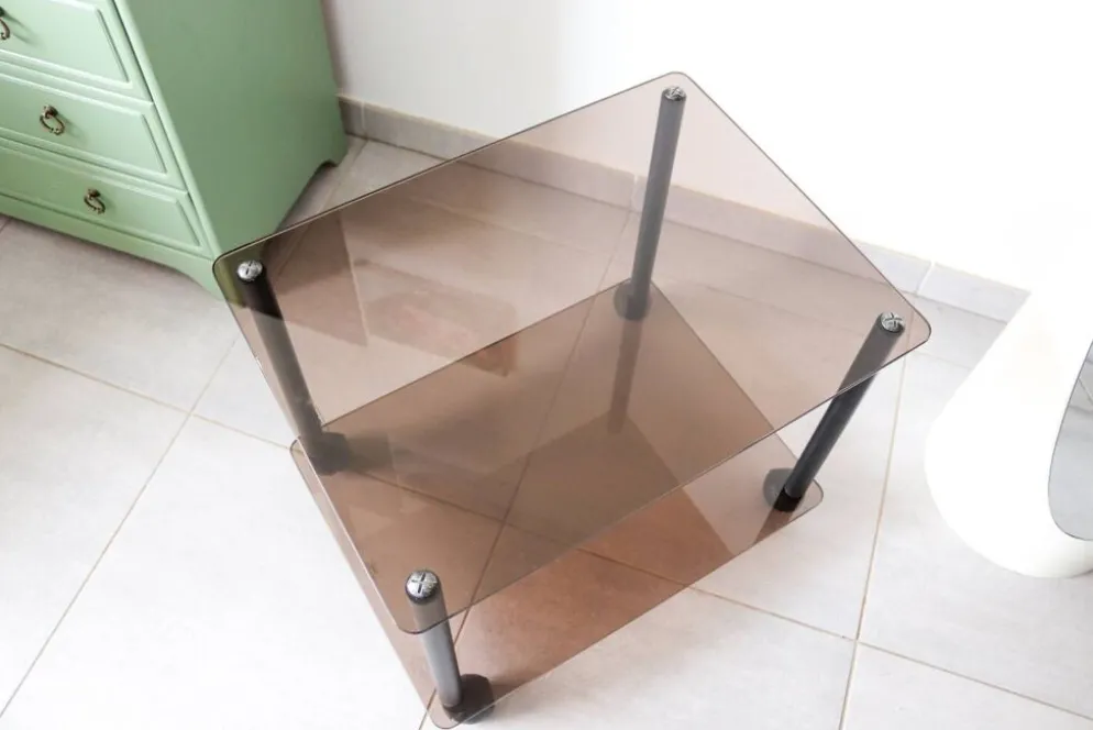 Table basse à roulette en verre trempé erard