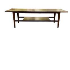 Table basse scandinave en teck avec double plateau