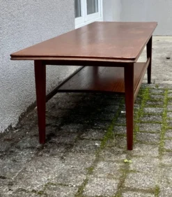 Table basse scandinave en teck avec double plateau