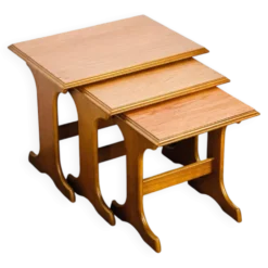 Table basse scandinave gigogne en teck 1960