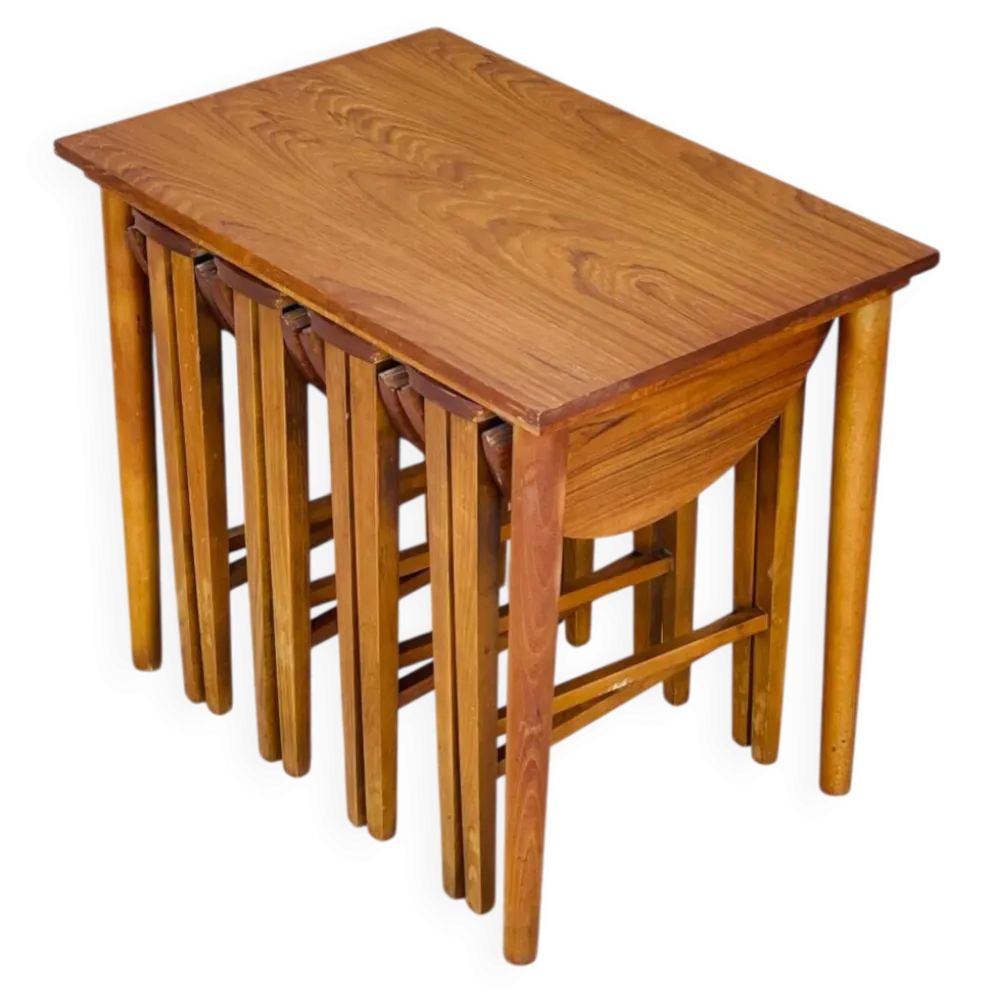 Table basse scandinave vintage en teck 1960