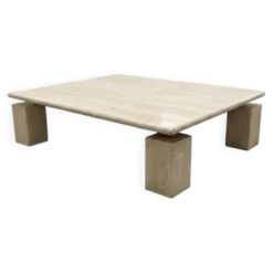 Table basse sculpturale en travertin - Attribuée à Piero De Longhi, It