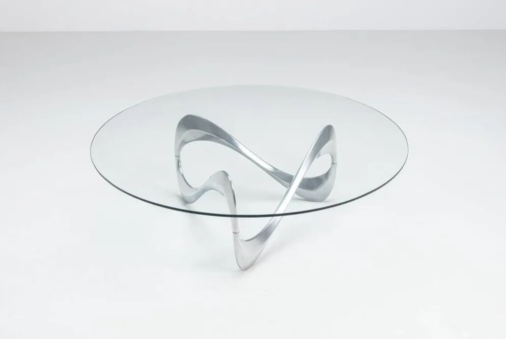 Table basse Snake de Knut Hesterberg, Ronald Schmitt, Allemagne, 1965.