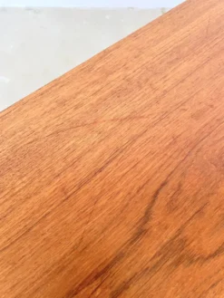 Table basse teck double plateau insert céramique — Scandinave, années 60