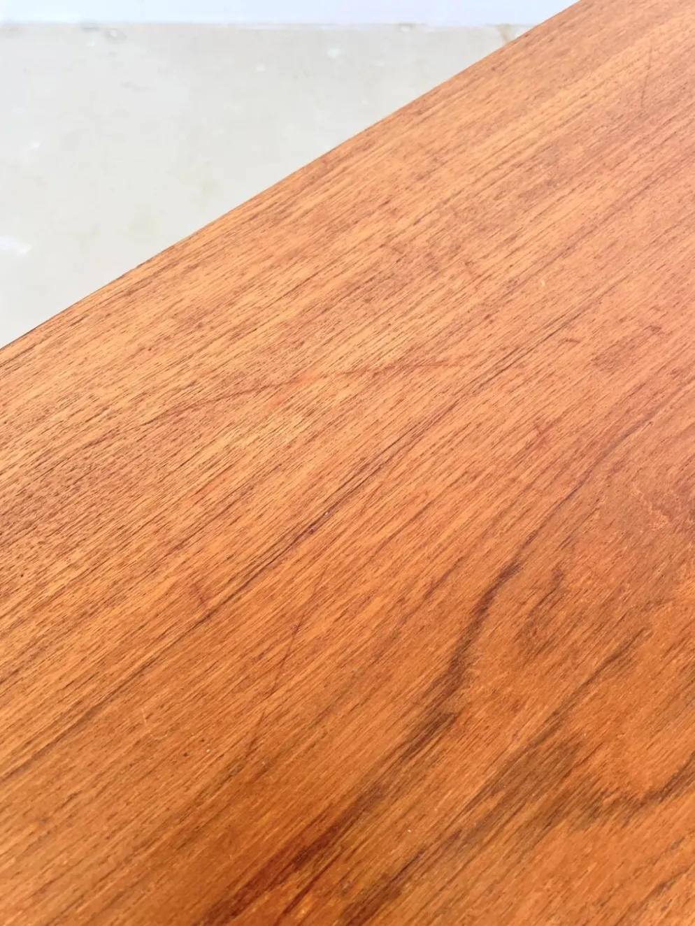 Table basse teck double plateau insert céramique — Scandinave, années 60