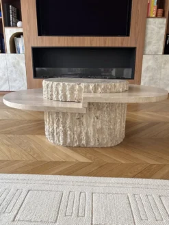 Table basse travertin