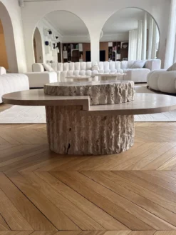 Table basse travertin