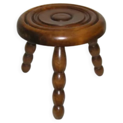 Table basse tripode en bois tourné