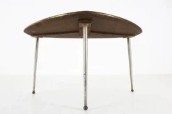Table basse tripode moderne du milieu du siècle avec plateau en marbre, années 1960