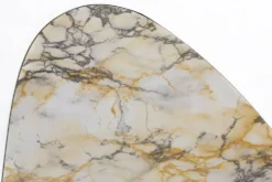 Table basse tripode moderne du milieu du siècle avec plateau en marbre, années 1960