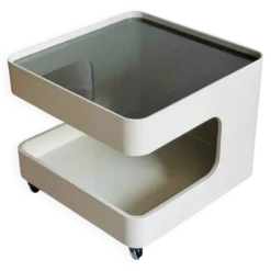 Table basse trolley vintage de l'âge spatial Opal Mōbel années 1970