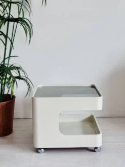 Table basse trolley vintage de l'âge spatial Opal Mōbel années 1970