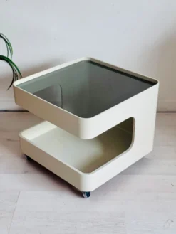 Table basse trolley vintage de l'âge spatial Opal Mōbel années 1970