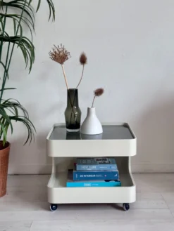 Table basse trolley vintage de l'âge spatial Opal Mōbel années 1970