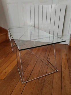 Table basse verre et chrome