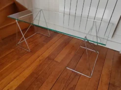 Table basse verre et chrome