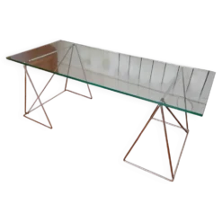Table basse verre et chrome