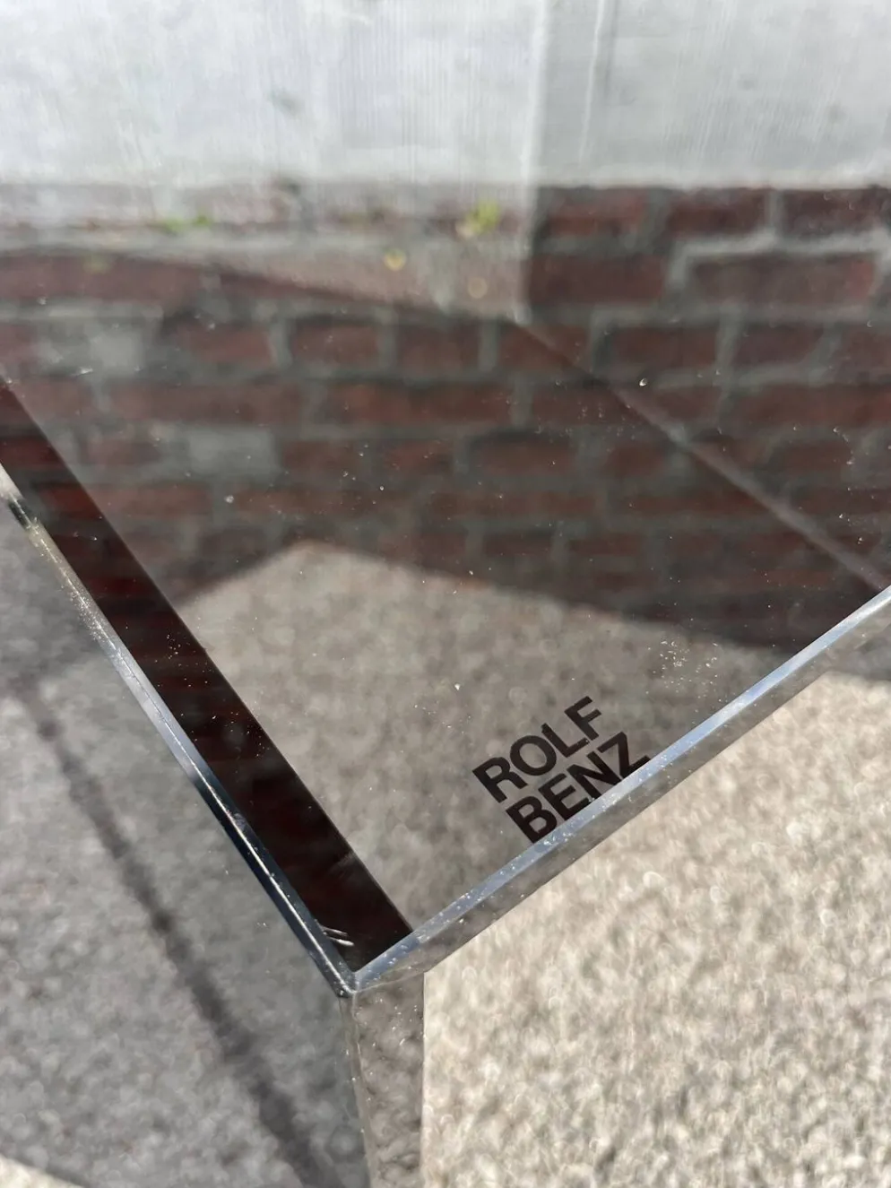 Table basse verre fumé, design Rolf Benz (Made in Germany)