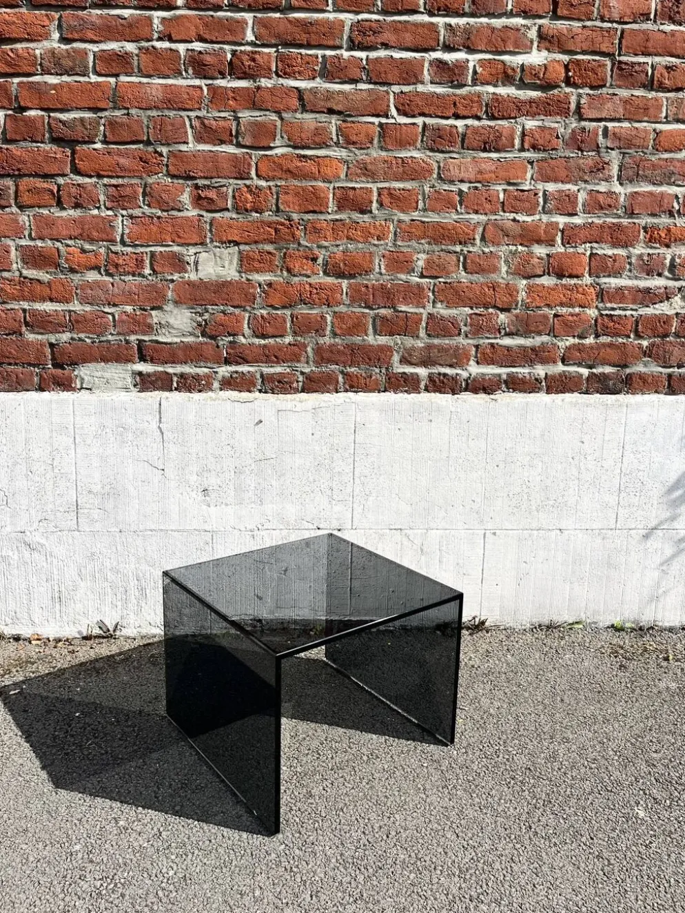 Table basse verre fumé, design Rolf Benz (Made in Germany)