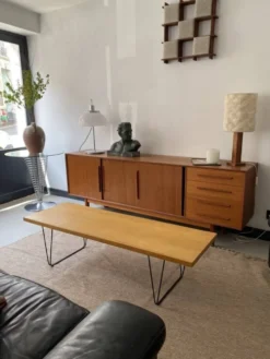 Table basse vintage attribuée à Pierre Paulin "CM 191", édition Thonet